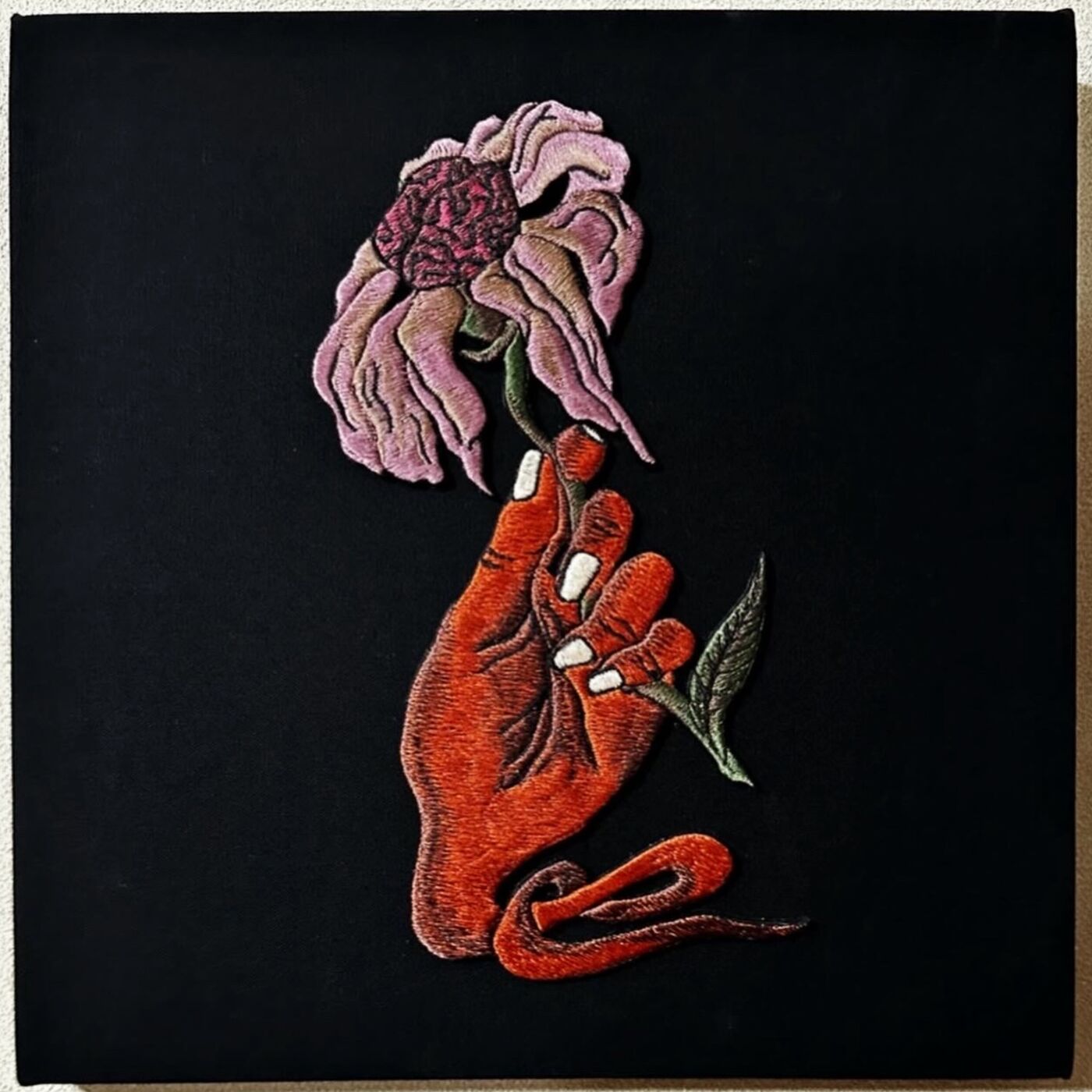 Brain Flower No.5 — canvas embroidery by the artist
