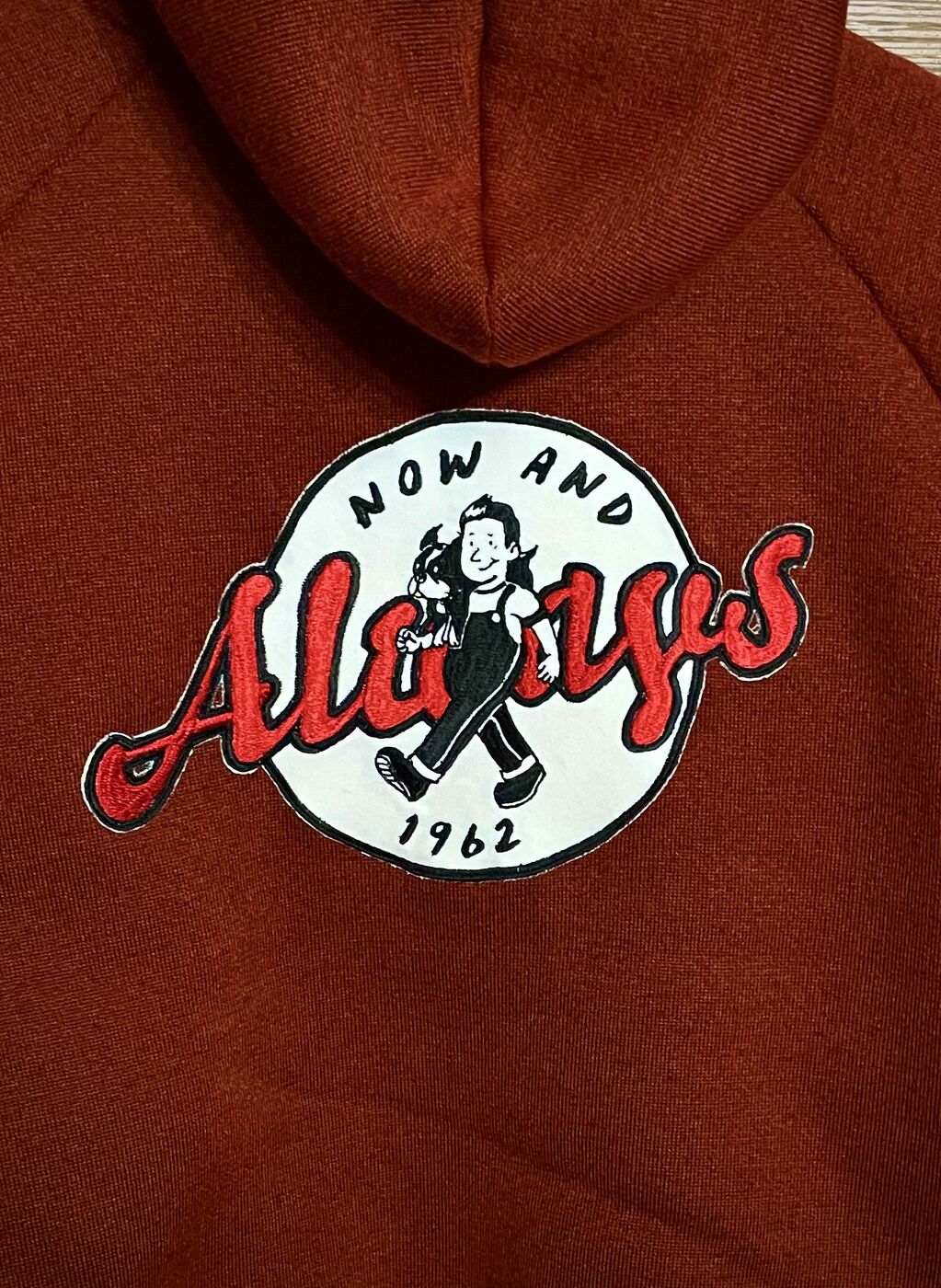 Hoodie embroidery, Always 1962 (example)